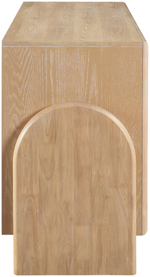 Faye Natural Oak Veneer And Solid Wood Sideboard/Buffet, 1 Piece