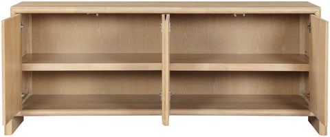 Faye Natural Oak Veneer And Solid Wood Sideboard/Buffet, 1 Piece