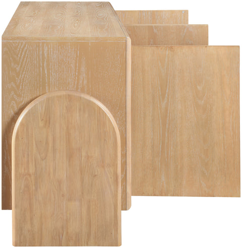 Faye Natural Oak Veneer And Solid Wood Sideboard/Buffet, 1 Piece