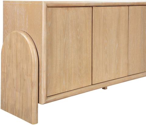 Faye Natural Oak Veneer And Solid Wood Sideboard/Buffet, 1 Piece