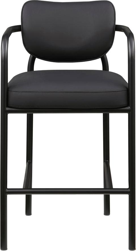 Nova Black Vegan Leather Upholstered Bar Stool, 1 Piece