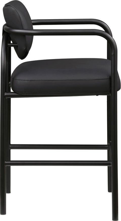 Nova Black Vegan Leather Upholstered Bar Stool, 1 Piece
