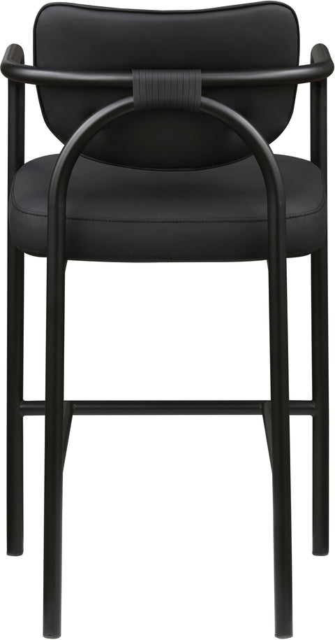 Nova Black Vegan Leather Upholstered Bar Stool, 1 Piece