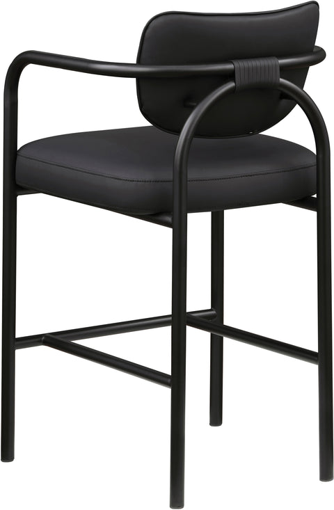 Nova Black Vegan Leather Upholstered Bar Stool, 1 Piece
