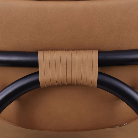 Nova Cognac Vegan Leather Upholstered Bar Stool, 1 Piece