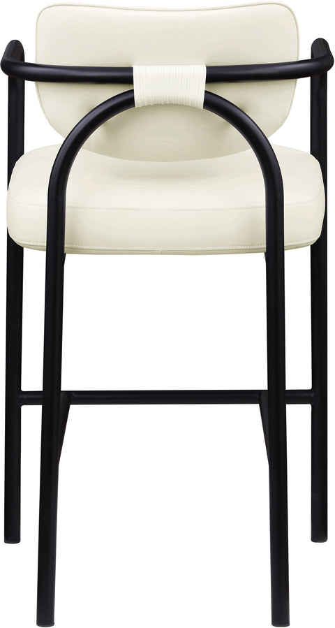 Nova Cream Vegan Leather Upholstered Bar Stool, 1 Piece