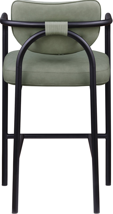 Nova Green Vegan Leather Upholstered Bar Stool, 1 Piece