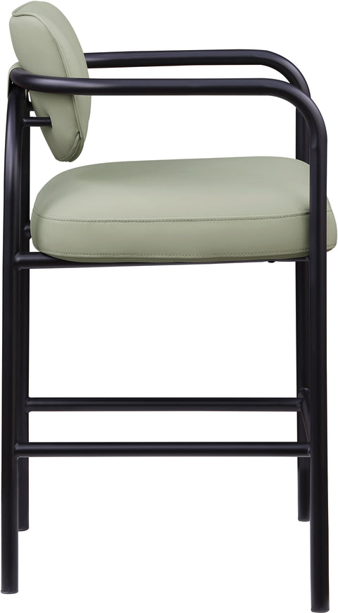 Nova Mint Vegan Leather Upholstered Bar Stool, 1 Piece