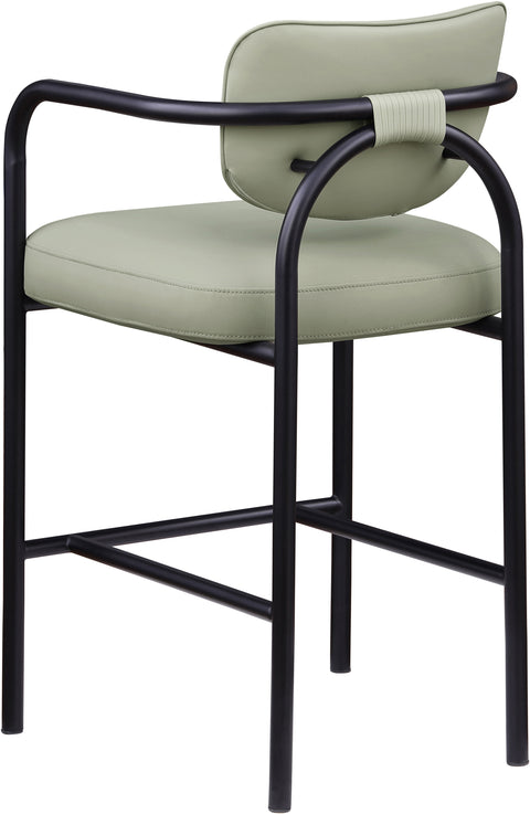 Nova Mint Vegan Leather Upholstered Bar Stool, 1 Piece