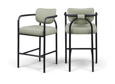 Nova Mint Vegan Leather Upholstered Bar Stool, 1 Piece