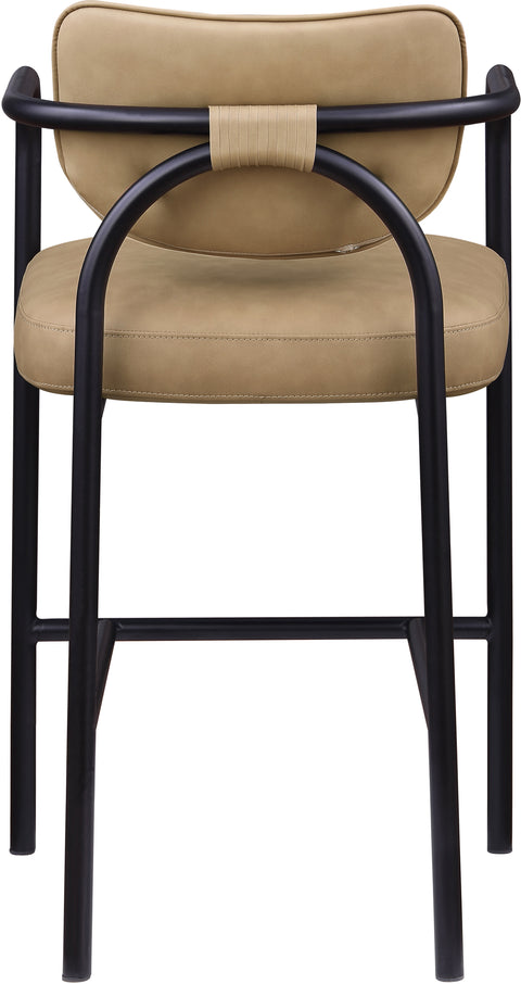Nova Tan Vegan Leather Upholstered Bar Stool, 1 Piece