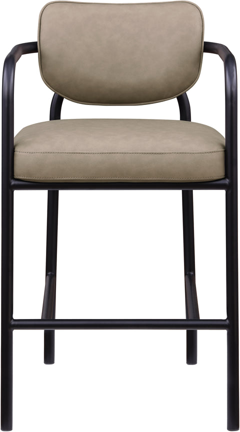 Nova Taupe Vegan Leather Upholstered Bar Stool, 1 Piece