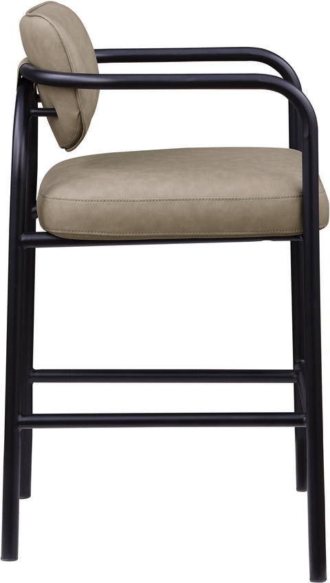 Nova Taupe Vegan Leather Upholstered Bar Stool, 1 Piece