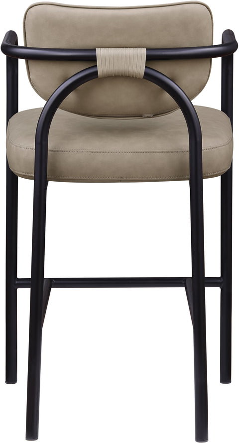 Nova Taupe Vegan Leather Upholstered Bar Stool, 1 Piece
