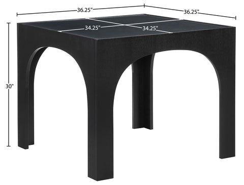Sage 36.25" Black Tempered Glass Top Dining Table, 1 Piece