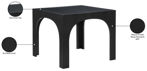 Sage 36.25" Black Tempered Glass Top Dining Table, 1 Piece