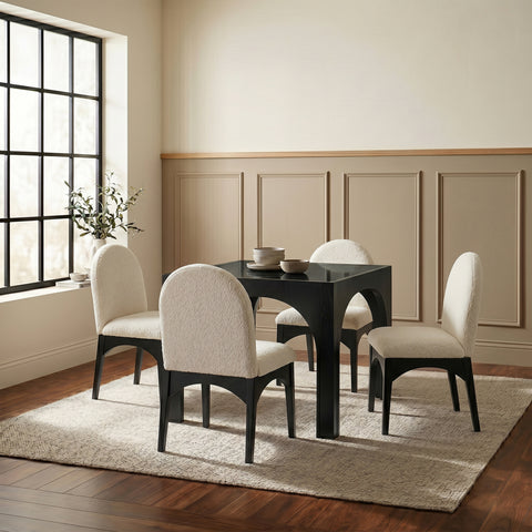 Sage 36.25" Black Tempered Glass Top Dining Table, 1 Piece