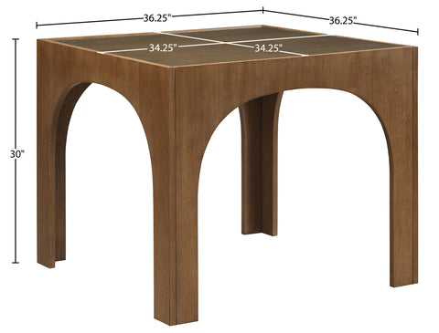 Sage 36.25" Brown Tempered Glass Top Dining Table, 1 Piece