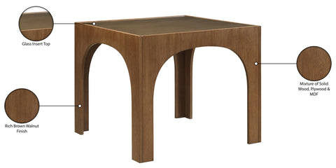 Sage 36.25" Brown Tempered Glass Top Dining Table, 1 Piece