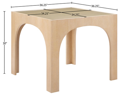 Sage 36.25" Natural Tempered Glass Top Dining Table, 1 Piece