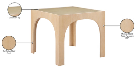 Sage 36.25" Natural Tempered Glass Top Dining Table, 1 Piece