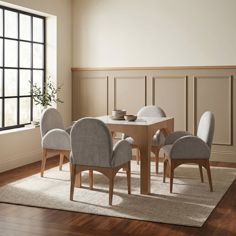 Sage 36.25" Natural Tempered Glass Top Dining Table, 1 Piece