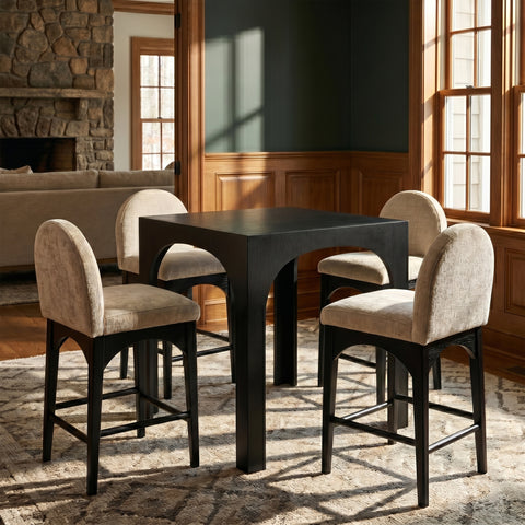 Sage 36.25" Black Tempered Glass Top Counter Height Table, 1 Piece