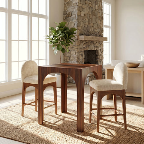 Sage 36.25" Brown Tempered Glass Top Counter Height Table, 1 Piece