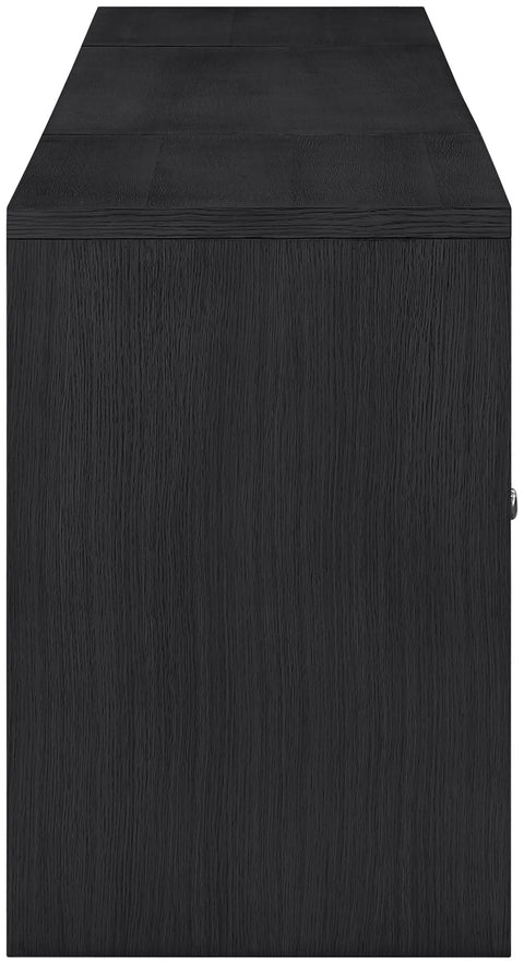Yara Black Cane, Solid Wood And Oak Veneer Desk, 3-Piece (Style 2)
