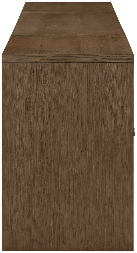 Yara Brown Cane, Solid Wood And Oak Veneer Desk, 3-Piece (Style 2)