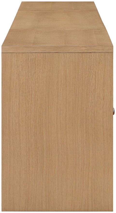 Yara Natural Cane, Solid Wood And Oak Veneer Desk, 3-Piece (Style 2)