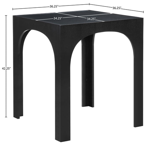Sage 36.25" Black Tempered Glass Top Bar Height Table, 1 Piece