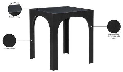 Sage 36.25" Black Tempered Glass Top Bar Height Table, 1 Piece