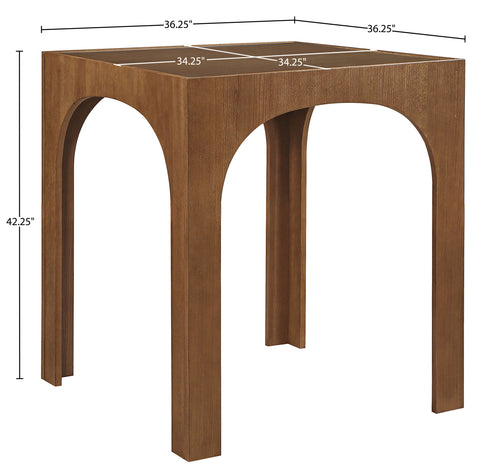 Sage 36.25" Brown Tempered Glass Top Bar Height Table, 1 Piece