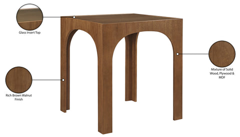 Sage 36.25" Brown Tempered Glass Top Bar Height Table, 1 Piece