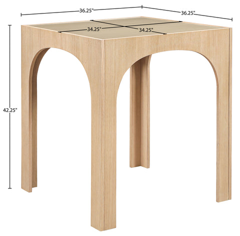 Sage 36.25" Natural Tempered Glass Top Bar Height Table, 1 Piece