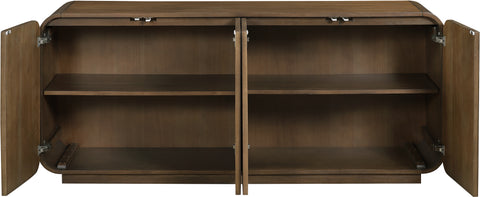 Prescott Brown Solid Wood And Brown Cane Sideboard / Buffet, 1 Piece