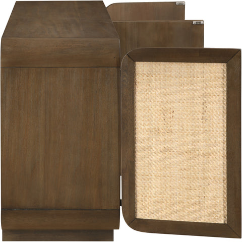 Prescott Brown Solid Wood And Brown Cane Sideboard / Buffet, 1 Piece