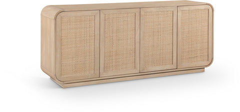 Prescott Natural Solid Wood And Natural Cane Sideboard / Buffet, 1 Piece