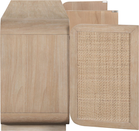 Prescott Natural Solid Wood And Natural Cane Sideboard / Buffet, 1 Piece