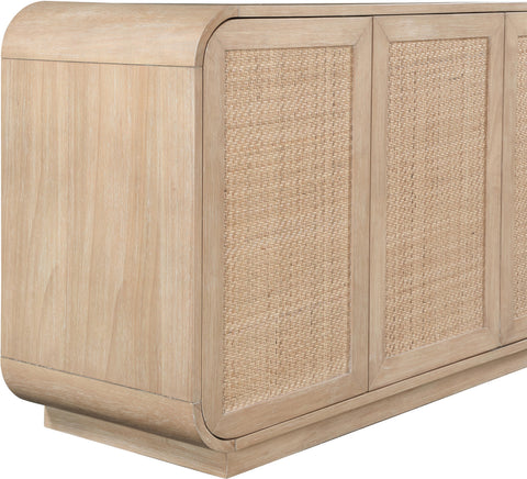 Prescott Natural Solid Wood And Natural Cane Sideboard / Buffet, 1 Piece
