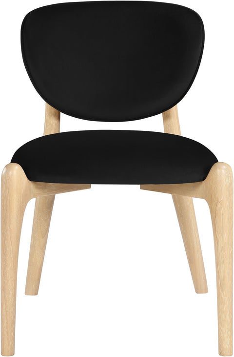 Monroe Black Velvet Performance Fabric Upholstered Dining Chair, 2-Piece