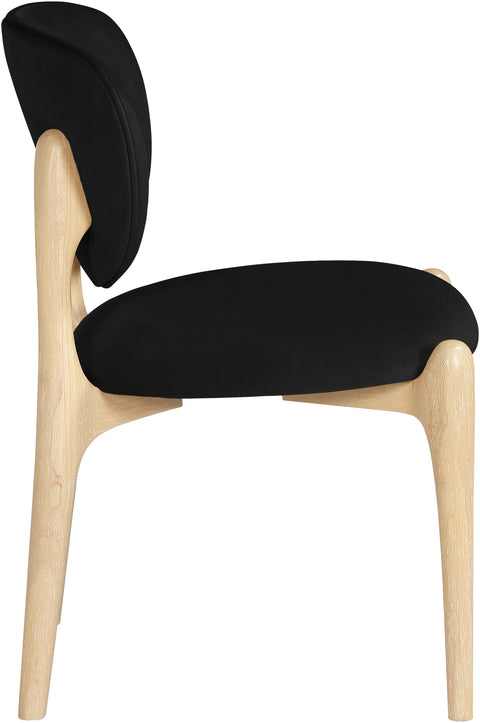 Monroe Black Velvet Performance Fabric Upholstered Dining Chair, 2-Piece