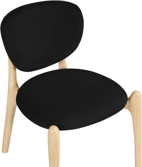 Monroe Black Velvet Performance Fabric Upholstered Dining Chair, 2-Piece