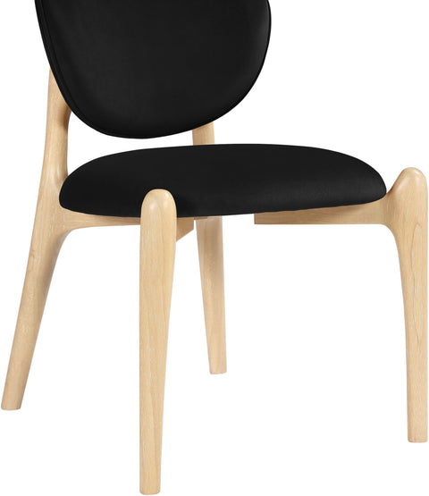 Monroe Black Velvet Performance Fabric Upholstered Dining Chair, 2-Piece