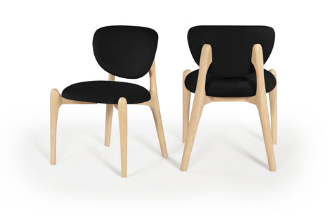 Monroe Black Velvet Performance Fabric Upholstered Dining Chair, 2-Piece