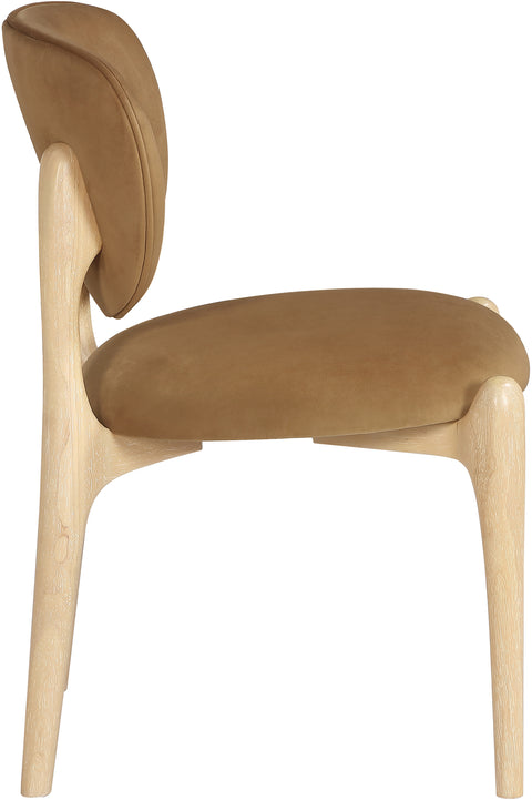 Monroe Saddle Velvet Performance Fabric Upholstered Dining Chair, 2-Piece