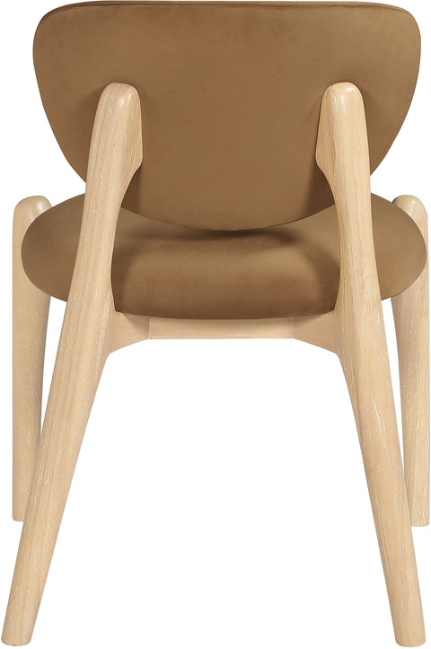 Monroe Saddle Velvet Performance Fabric Upholstered Dining Chair, 2-Piece