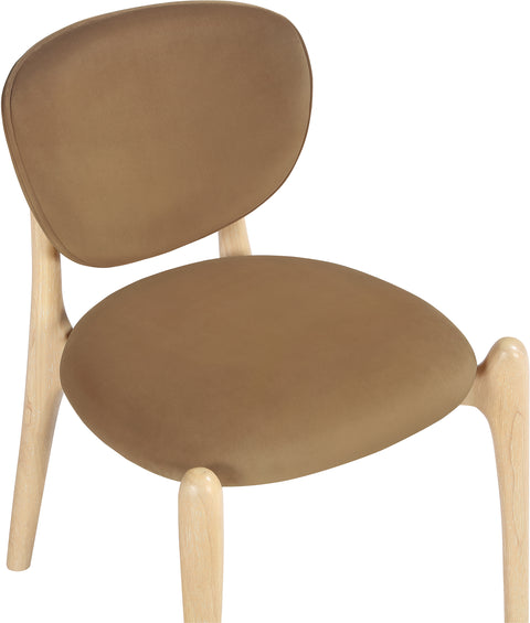 Monroe Saddle Velvet Performance Fabric Upholstered Dining Chair, 2-Piece