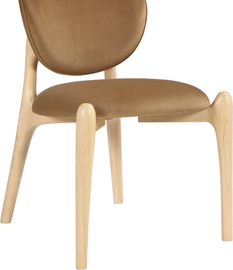 Monroe Saddle Velvet Performance Fabric Upholstered Dining Chair, 2-Piece